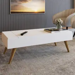 TU MESITA - Mesa de Centro Gijon color Blanco 1 puerta