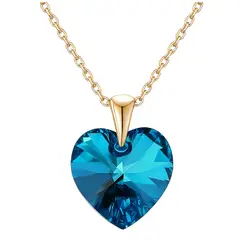GENERICO - Collar Corazón Cristal Mujer Azul