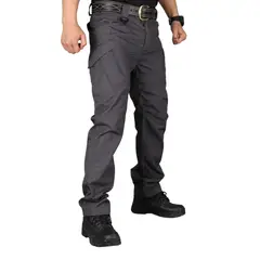 BLWOENS - Pantalones baggy largos para hombres-Gris