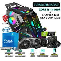 INTEL - Computadora Gamer Robot Core i5 11400F RAM 16GB SSD 500GB RTX 3060 12GB