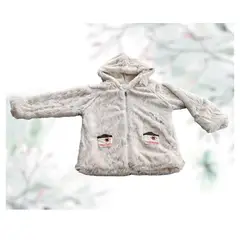 GENERICO - ABRIGO DE NIÑA PELUCHE CON ESTAMPADO