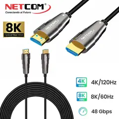 GENERICO - Cable Hdmi 2.1 8k Premium Fibra óptica 20 Metros HDCP 2.3 HDR ARC 3D