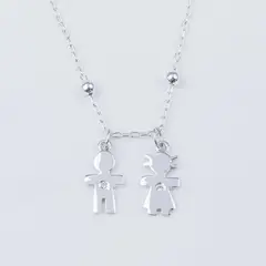 NATHALIE BIRD - COLLAR CLASSIC DIJE NIÑA-NIÑO SILVER