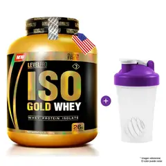 LEVEL PRO - Proteína Iso Gold Whey 6.6 Lb Vanilla Creme+shaker