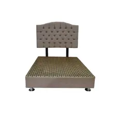 MUEBLES MACRUMO - Cama tapizada Varsovia - Queen - Color Beige Oscuro