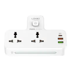 LDNIO - Extensión De Cargador 3 Puertos Usb-c ,2 Port Usb, 1 Qc3.0