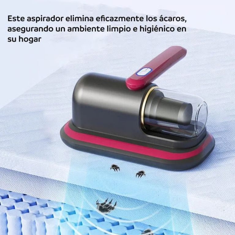 Aspiradora Inalámbrica ce Mano Anti Ácaros con Luz UV Recargable