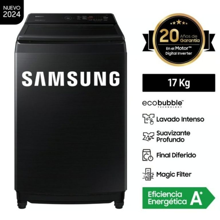 Lavadora 17KG Smart EcoBubble WA17CG6441BVPE Negra