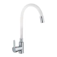 GENERICO - Mescladora tipo Ganso para Cocina en Bronce Cromado Blanco