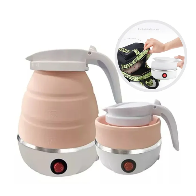 Hervidor De Agua - Eléctrico Plegable De Silicona 600ml - Rosado