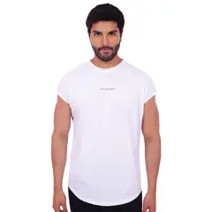 M MUSCLE MUSEUM - Polo Muscle Tee Manga Cero Color Blanco para Hombre