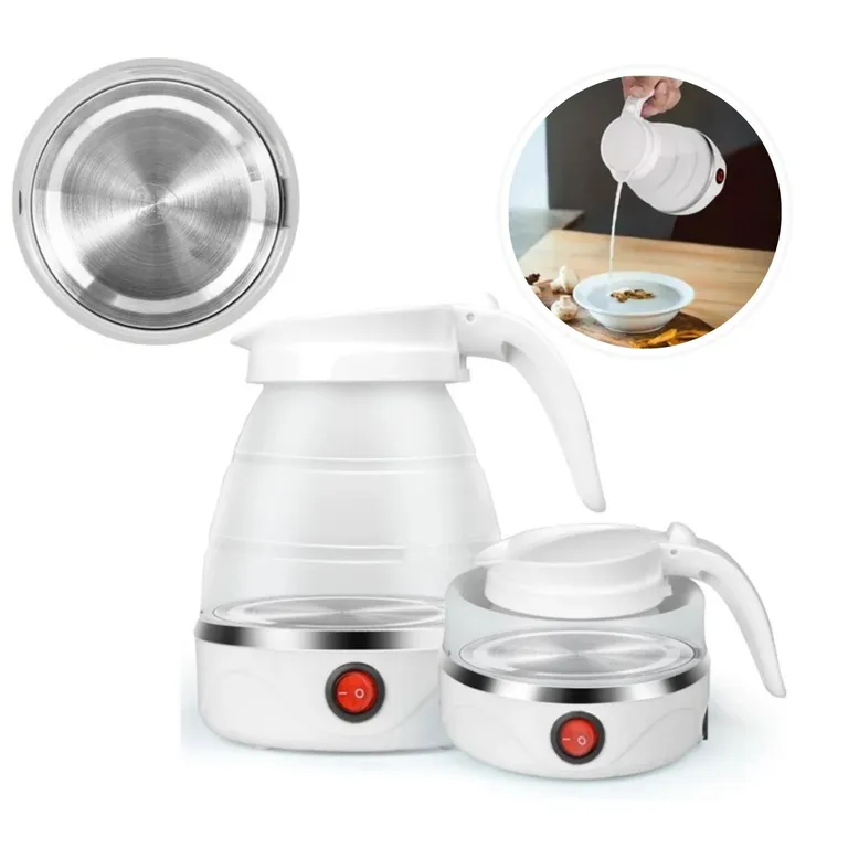 Hervidor Eléctrico Portátil Plegable 600ml - Blanco