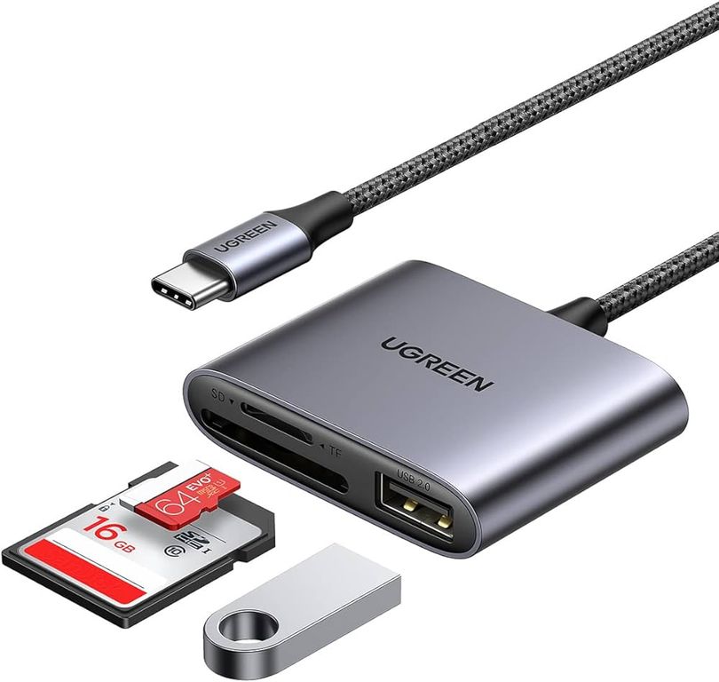 Lector de tarjetas SD USB C 3 en 1 Adaptador de tarjeta tipo C