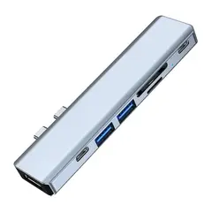 OEM - Adaptador 7 en 2 DUAL Tipo C a HDMI,SD,TF,2*USB3.0 y 2*TipoC