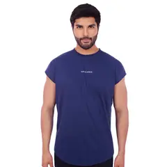 M MUSCLE MUSEUM - Polo Muscle Tee Manga Cero Color Azul Acero para Hombre