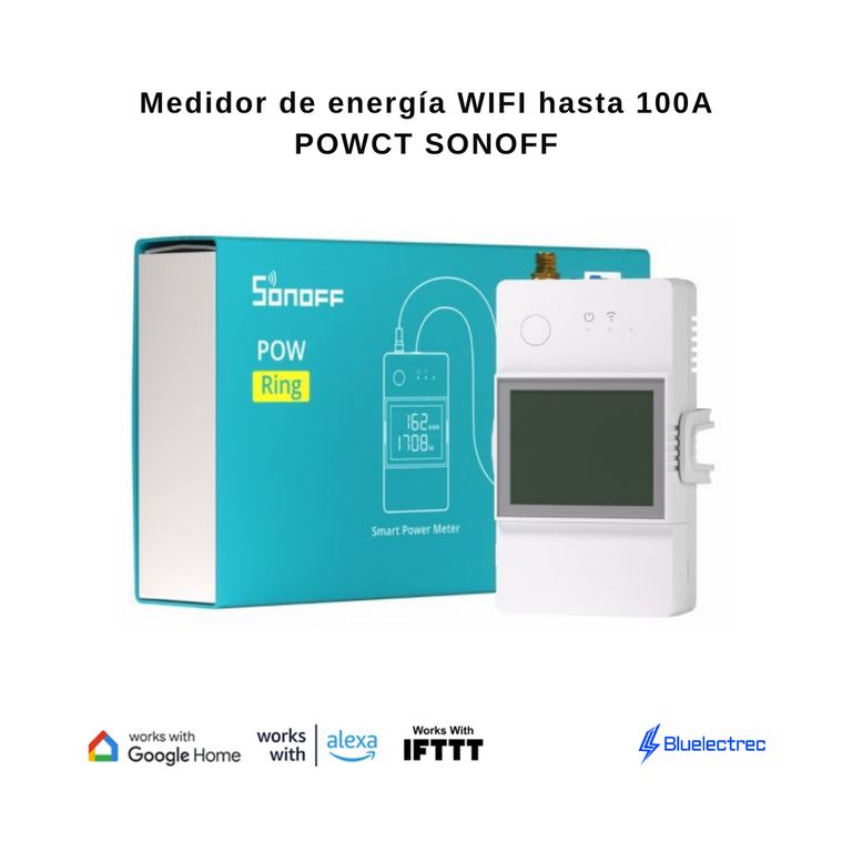 Medidor de energía WIFI hasta 100A POWCT