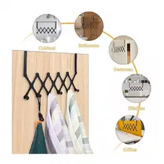 GENERICO - SET DE 2 PERCHEROS PARA PUERTA RETRACTIL NEGRO