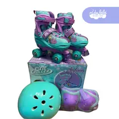 OXIEPRO - PATIN 4 RUEDAS OXIE CELESTE TALLA S 31-34