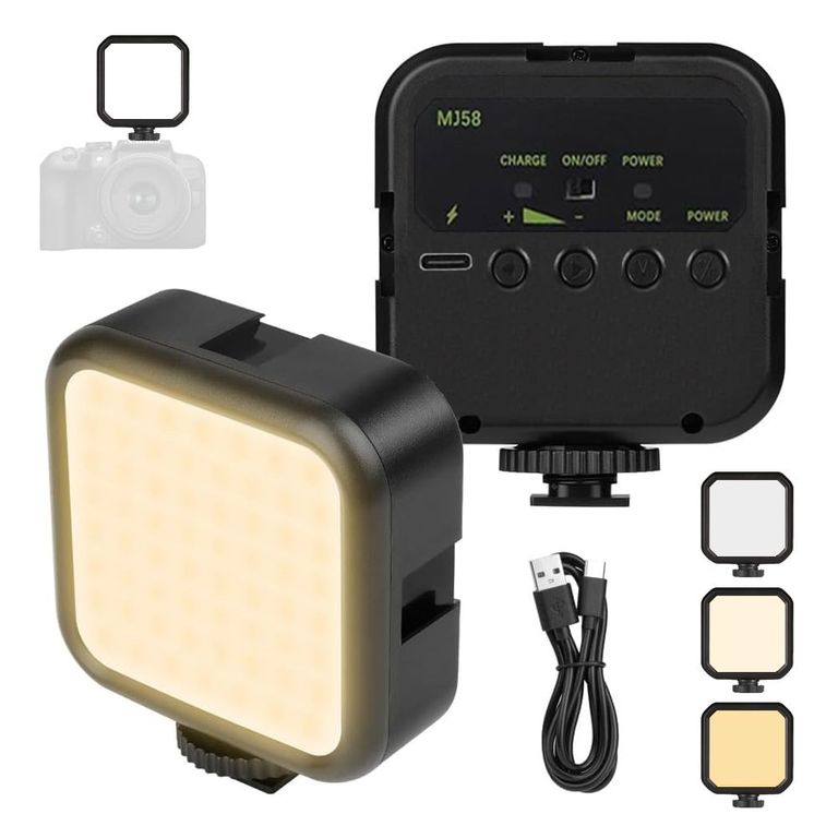 Luz LED recargable MJ58 de 7000K 3 colores con 10 graduaciones