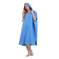 GENERICO - Poncho de Microfibra Sport Towel Adulto Celeste