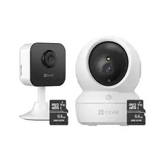 EZVIZ - Kit de cámara de seguridad para interiores H6C FullHD + H1C + 64GB -