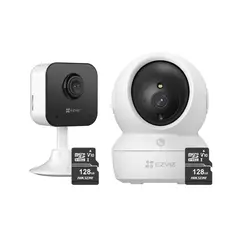 EZVIZ - Kit de cámara de seguridad para interiores H6C FullHD + H1C + 128GB -