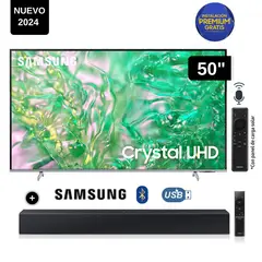 SAMSUNG - Televisor LED Smart TV 50 Crystal UHD 4K- UN50DU8200GXPE + Soundbar HW C400