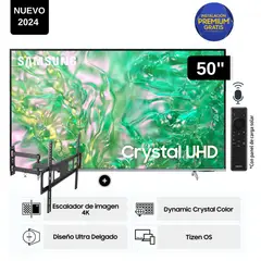 SAMSUNG - Televisor LED Smart TV 50 Crystal UHD 4K- UN50DU8200GXPE + Rack Giratorio