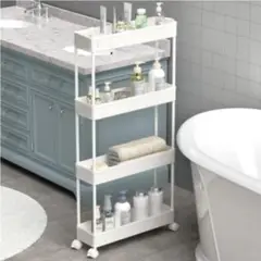 OEM - Estante Rack Baño Sala Multiusos de 4 Niveles - Blanco