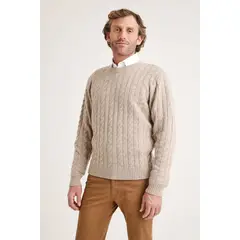TRIAL - TEJIDO PARIS CREW NECK reciclado BEIGE MELANGE