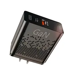 SASARU - Cargador Cubo de 65W con Entrada USB y USB-C Negro