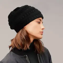 KAST PE - Beanie de lana para mujer Mara - Negro