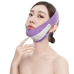 GENERICO - Faja Facial Mentonera Control doble mentón Papada doble ajuste Morado