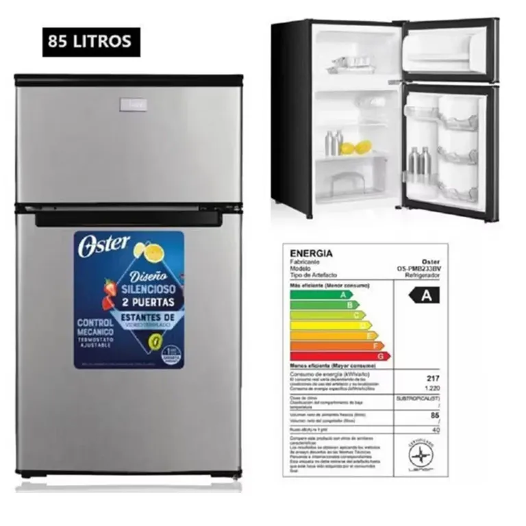 Frigobar 85L con 2 Puertas OS PMB233BV Silver