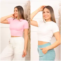 ROSUE - Polo top básico Rib Genesis Pack x2