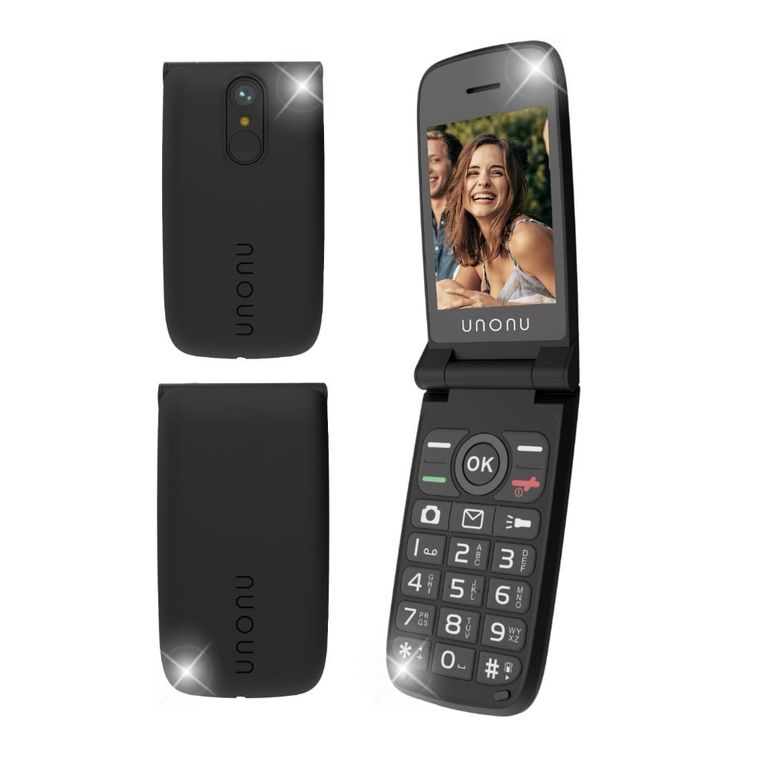 Celular Senior U28 FLIP DualSim Camara Radio Negro