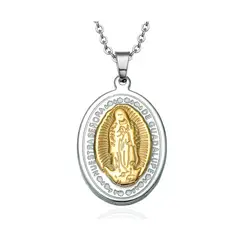 GENERICO - Collar medalla católica de la virgen de guadalupe de acero inoxidable