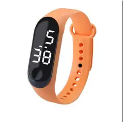 GENERICO - Reloj pulsera digital de silicona - NARANJA_.