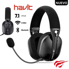HAVIT - Audífono Inalámbrico Bluetooth Fuxi-H3 7.1 USB Ps5 Ps4 26H negro