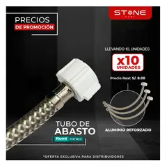 STONE - PACK DE 10 UNIDADES DE TUBO DE ABASTO VINIL .F7/8*M1/2 RUMI