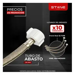 STONE - PACK DE 10 UNIDADES DE TUBO DE ABASTO VINIL .F7/8*M1/2