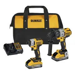 DEWALT - Taladro Percutor 12 + Atornillador 14 20V XR Inc Bat y Carg DCK299H2-B2