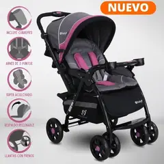 EBABY - Coche de paseo YODIE con bandeja 1142-1 Rosa