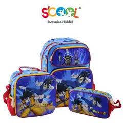 SCOOL - SET MOCHILA ESCOLAR EVA 3D SATIN DRAGON BALL