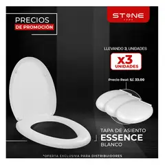 STONE - PACK DE 3 UNIDADES DE TAPA DE ASIENTO BLANCO P - INODORO ESSENCE