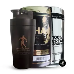KEVIN LEVRONE - Pack Creatina Monohidratada 500 gramos + Test Booster Alpha TX9 378 grs + Shaker