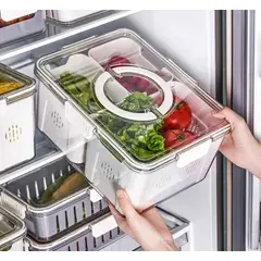 GENERICO - Taper hermético Escurridor GRANDE para Vegetales y Frutas