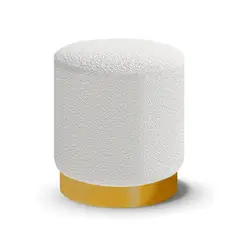 GENERICO - Puff Siena Redondo California con Base Metálica Ivory