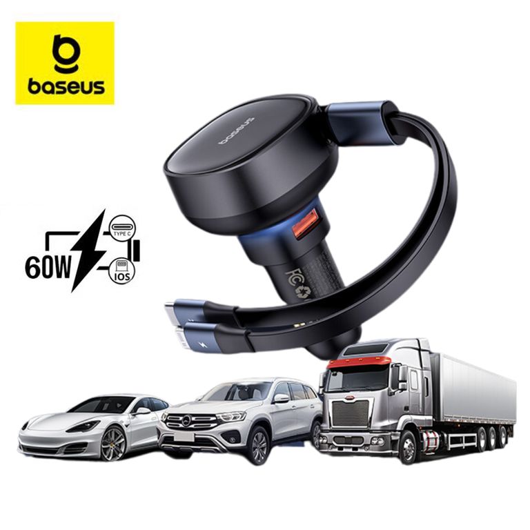 Cargador De Carro Auto 60w Cable Usb-c y iphone