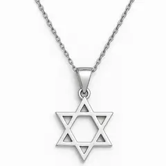 GENERICO - Collar Estrella de David Mujer Plateado